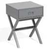 Beliani Tables De Chevet Table Basse Grise Avec Tiroir -SURMATELAS Soldes table basse grise avec tiroir