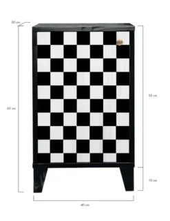 RNT By Really Nice Things Tables De Chevet Table Chevet 1 Porte Laquée Pin Massif Blanc Et Noir. -SURMATELAS Soldes table chevet 1 porte laquee pin massif blanc et noir 4