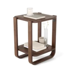 Umbra Tables De Chevet Table D'appoint En Bois Marron 53x42cm -SURMATELAS Soldes table d appoint en bois marron 53x42cm 4