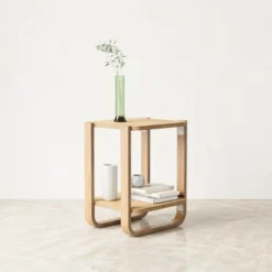 Umbra Tables De Chevet Table D'appoint En Bois Naturel 53x42cm -SURMATELAS Soldes table d appoint en bois naturel 53x42cm 3