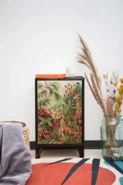 RNT By Really Nice Things Tables De Chevet Table De Bois De Pin Massif Avec Imprimé Floral Multicouleur Malasia. -SURMATELAS Soldes table de bois de pin massif avec imprime floral multicouleur malasia 2