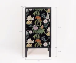 RNT By Really Nice Things Tables De Chevet Table De Bois De Pin Massif Et Imprimé Floral Sur Fond Noir Jara. -SURMATELAS Soldes table de bois de pin massif et imprime floral sur fond noir jara 4