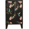 RNT By Really Nice Things Tables De Chevet Table De Bois Pin Massif Imprimé Florale Sur Fond Noir Colibri