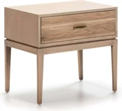 Thai Natura Tables De Chevet Table De Chever 1 Tiroir En Bois Clair Cérusé