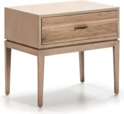 Thai Natura Tables De Chevet Table De Chever 1 Tiroir En Bois Foncé Cérusé Et Noir -SURMATELAS Soldes table de chever 1 tiroir en bois clair ceruse 5