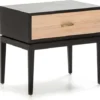 Thai Natura Tables De Chevet Table De Chever 1 Tiroir En Bois Clair Cérusé Et Noir -SURMATELAS Soldes table de chever 1 tiroir en bois clair ceruse et noir 1