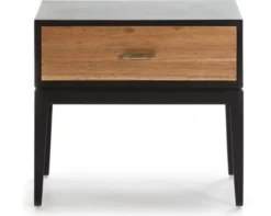 Thai Natura Tables De Chevet Table De Chever 1 Tiroir En Bois Foncé Cérusé Et Noir -SURMATELAS Soldes table de chever 1 tiroir en bois fonce ceruse et noir 4