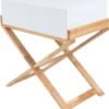 ReCollection Tables De Chevet Table De Chevet 1 Niche Couleur Blanc Et Bois Clair -SURMATELAS Soldes table de chevet 1 niche couleur blanc et bois clair