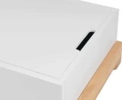 ReCollection Tables De Chevet Table De Chevet 1 Niche Couleur Blanc Et Bois Clair -SURMATELAS Soldes table de chevet 1 niche couleur blanc et bois clair 3
