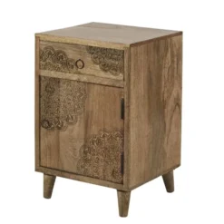 Maisons Du Monde Tables De Chevet Table De Chevet 1 Porte 1 Tiroir En Manguier Massif Sculpté -SURMATELAS Soldes table de chevet 1 porte 1 tiroir en manguier massif sculpte 1000 10 33 186993 2