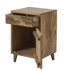 Maisons Du Monde Tables De Chevet Table De Chevet 1 Porte 1 Tiroir En Manguier Massif Sculpté -SURMATELAS Soldes table de chevet 1 porte 1 tiroir en manguier massif sculpte 1000 10 33 186993 3