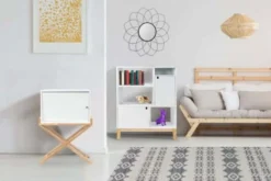 ReCollection Tables De Chevet Table De Chevet 1 Porte Couleur Blanc Et Bois Clair -SURMATELAS Soldes table de chevet 1 porte couleur blanc et bois clair 1