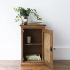 Passage Vernet Tables De Chevet Table De Chevet 1 Porte En Cannage Marron -SURMATELAS Soldes table de chevet 1 porte en cannage marron 2