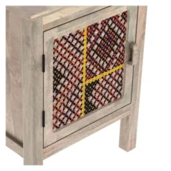 Rendez Vous Déco Tables De Chevet Table De Chevet 1 Porte En Manguier Et Cannage Coloré -SURMATELAS Soldes table de chevet 1 porte en manguier et cannage colore 3