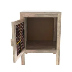 Rendez Vous Déco Tables De Chevet Table De Chevet 1 Porte En Manguier Et Cannage Coloré -SURMATELAS Soldes table de chevet 1 porte en manguier et cannage colore 4