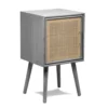 Nordlys Tables De Chevet Table De Chevet 1 Porte En Rotin Gris -SURMATELAS Soldes table de chevet 1 porte en rotin gris