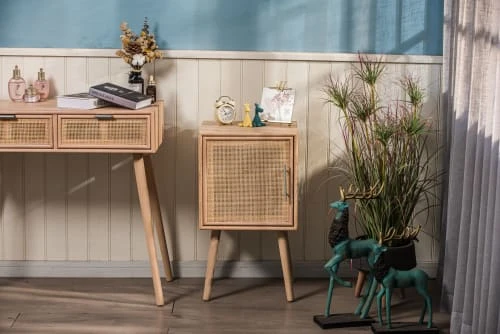 Nordlys Tables De Chevet Table De Chevet 1 Porte En Rotin Naturel 5 Nordlys Tables De Chevet Table De Chevet 1 Porte En Rotin Naturel – Image 3