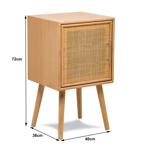 Nordlys Tables De Chevet Table De Chevet 1 Porte En Rotin Naturel 7 Nordlys Tables De Chevet Table De Chevet 1 Porte En Rotin Naturel – Image 5