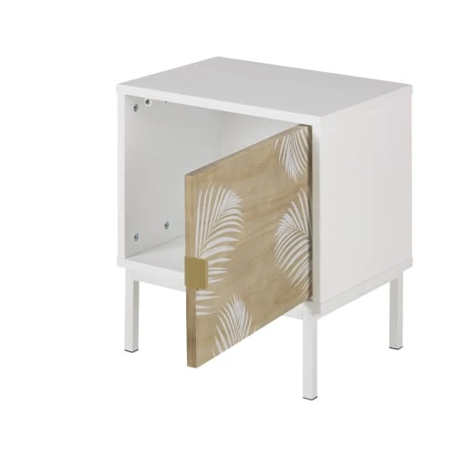 Maisons Du Monde Tables De Chevet Table De Chevet 1 Porte Réversible Bicolore Motif Végétal Blanc 4 Maisons Du Monde Tables De Chevet Table De Chevet 1 Porte Réversible Bicolore Motif Végétal Blanc – Image 2