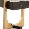 Thai Natura Tables De Chevet Table De Chevet 1 Tiroir Bois Et Métal Doré -SURMATELAS Soldes table de chevet 1 tiroir bois et metal dore