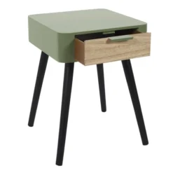The Home Deco Factory Tables De Chevet Table De Chevet 1 Tiroir Bois Vert -SURMATELAS Soldes table de chevet 1 tiroir bois vert 2