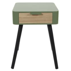 The Home Deco Factory Tables De Chevet Table De Chevet 1 Tiroir Bois Vert -SURMATELAS Soldes table de chevet 1 tiroir bois vert 3