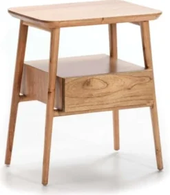 Thai Natura Tables De Chevet Table De Chevet 1 Tiroir Couleur Noir Et Bois Clair -SURMATELAS Soldes table de chevet 1 tiroir couleur bois clair 4