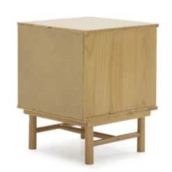 HOMN Tables De Chevet Table De Chevet 1 Tiroir Couleur Bois Et Gris, Bois Massif -SURMATELAS Soldes table de chevet 1 tiroir couleur bois et gris bois massif 3