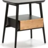 Thai Natura Tables De Chevet Table De Chevet 1 Tiroir Couleur Noir Et Bois Clair -SURMATELAS Soldes table de chevet 1 tiroir couleur noir et bois clair