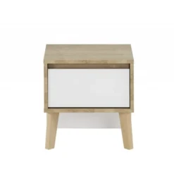 Meubletmoi Tables De Chevet Table De Chevet 1 Tiroir Décor Chêne Et Blanc -SURMATELAS Soldes table de chevet 1 tiroir decor chene et blanc 2