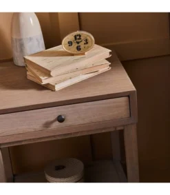 Signature Tables De Chevet Table De Chevet 1 Tiroir Décor Chêne - L46 Cm -SURMATELAS Soldes table de chevet 1 tiroir decor chene l46 cm 3