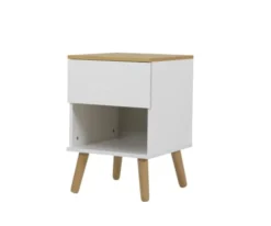 Meubles & Design Tables De Chevet Table De Chevet 1 Tiroir En Bois Blanc -SURMATELAS Soldes table de chevet 1 tiroir en bois blanc 2