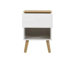 Meubles & Design Tables De Chevet Table De Chevet 1 Tiroir En Bois Blanc -SURMATELAS Soldes table de chevet 1 tiroir en bois blanc 3