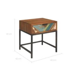 Rendez Vous Déco Tables De Chevet Table De Chevet 1 Tiroir En Bois D'acacia Et Bois Recyclé -SURMATELAS Soldes table de chevet 1 tiroir en bois d acacia et bois recycle 2