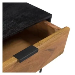 Rendez Vous Déco Tables De Chevet Table De Chevet 1 Tiroir En Bois D'acacia Et Métal Noir -SURMATELAS Soldes table de chevet 1 tiroir en bois d acacia et metal noir 3