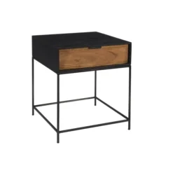 Rendez Vous Déco Tables De Chevet Table De Chevet 1 Tiroir En Bois D'acacia Et Métal Noir -SURMATELAS Soldes table de chevet 1 tiroir en bois d acacia et metal noir 4