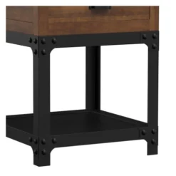 Rendez Vous Déco Tables De Chevet Table De Chevet 1 Tiroir En Bois De Cèdre Recyclé Et Métal -SURMATELAS Soldes table de chevet 1 tiroir en bois de cedre recycle et metal 3