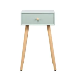 Nordlys Tables De Chevet Table De Chevet 1 Tiroir En Bois De Hêtre Vert Menthe -SURMATELAS Soldes table de chevet 1 tiroir en bois de hetre vert menthe 2