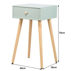 Nordlys Tables De Chevet Table De Chevet 1 Tiroir En Bois De Hêtre Vert Menthe -SURMATELAS Soldes table de chevet 1 tiroir en bois de hetre vert menthe 4