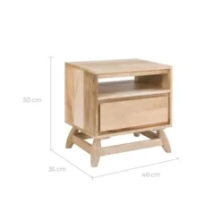 Rendez Vous Déco Tables De Chevet Table De Chevet 1 Tiroir En Bois De Manguier -SURMATELAS Soldes table de chevet 1 tiroir en bois de manguier 13