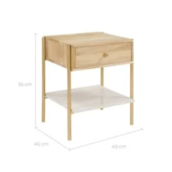Rendez Vous Déco Tables De Chevet Table De Chevet 1 Tiroir En Bois De Manguier Et Marbre -SURMATELAS Soldes table de chevet 1 tiroir en bois de manguier et marbre 2