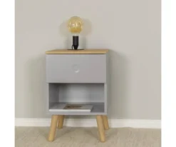 Meubles & Design Tables De Chevet Table De Chevet 1 Tiroir En Bois Gris -SURMATELAS Soldes table de chevet 1 tiroir en bois gris 1