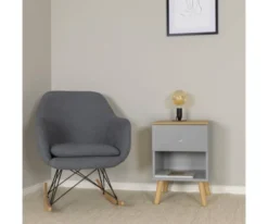 Meubles & Design Tables De Chevet Table De Chevet 1 Tiroir En Bois Gris -SURMATELAS Soldes table de chevet 1 tiroir en bois gris 4