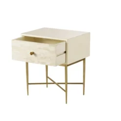 Maisons Du Monde Tables De Chevet Table De Chevet 1 Tiroir En Manguier Massif Crème Et Métal Coloris Laiton -SURMATELAS Soldes table de chevet 1 tiroir en manguier massif creme et metal coloris laiton 1000 16 11 209439 2