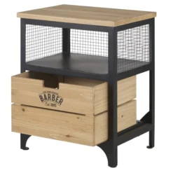 Maisons Du Monde Tables De Chevet Table De Chevet 1 Tiroir En Sapin Massif Et Métal Noir -SURMATELAS Soldes table de chevet 1 tiroir en sapin massif et metal noir 1000 12 33 209010 2