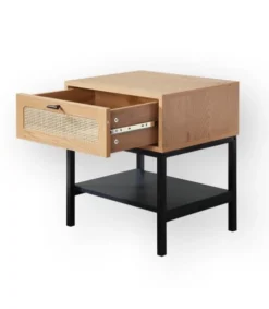 Casâme Tables De Chevet Table De Chevet 1 Tiroir Et Façade En Rotin -SURMATELAS Soldes table de chevet 1 tiroir et facade en rotin 3