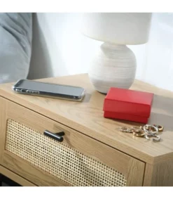 Casâme Tables De Chevet Table De Chevet 1 Tiroir Et Façade En Rotin -SURMATELAS Soldes table de chevet 1 tiroir et facade en rotin 5