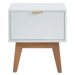 ELLE Décoration Tables De Chevet Table De Chevet 1 Tiroir - Laqué Blanc Mat