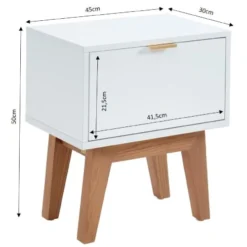 ELLE Décoration Tables De Chevet Table De Chevet 1 Tiroir - Laqué Blanc Mat -SURMATELAS Soldes table de chevet 1 tiroir laque blanc mat 3