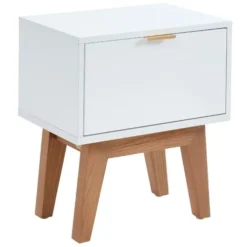 ELLE Décoration Tables De Chevet Table De Chevet 1 Tiroir - Laqué Blanc Mat -SURMATELAS Soldes table de chevet 1 tiroir laque blanc mat 5